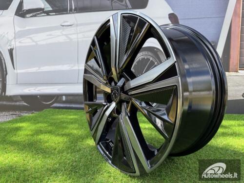 Ratlankis R18x7.5  5X108  ET  44  65.1  Y1187  Black+Tinted Face (BLTF)  For PEUG  (K4)  (NEW Design Carved Spokes)