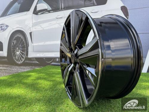 Ratlankis R18x7.5  5X108  ET  44  65.1  Y1187  Black+Tinted Face (BLTF)  For PEUG  (K4)  (NEW Design Carved Spokes)