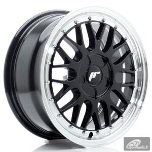 JR Wheels JR23 16x7 ET20-45 5H BLANK Gloss Black w/Machined Lip