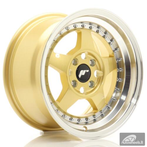 JR Wheels JR6 15x8 ET25 4x100 Gold w/Machined Lip