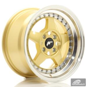 JR Wheels JR6 15x8 ET25 4x100 Gold w/Machined Lip