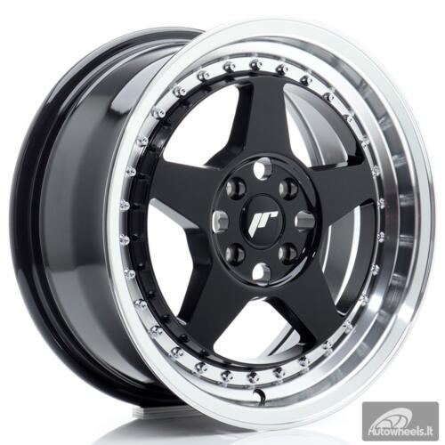 JR Wheels JR6 16x7 ET35 4x100 Gloss Black w/Machined Lip