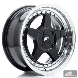 JR Wheels JR6 16x7 ET20-35 4H BLANK Gloss Black w/Machined Lip