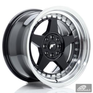 JR Wheels JR6 16x9 ET20 4x100/108 Gloss Black w/Machined Lip