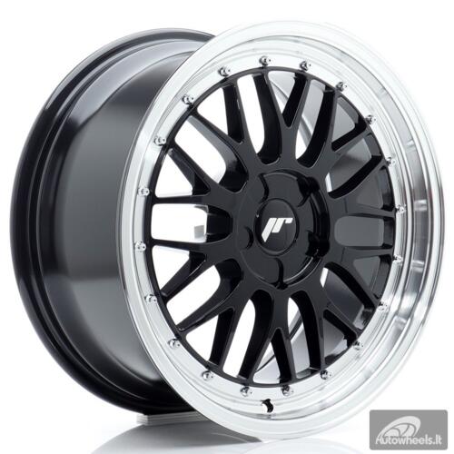 JR Wheels JR23 18x8 ET20-42 5H BLANK Glossy Black w/Machined Lip