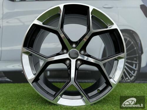 Ratlankis R21x9  5X112  ET  31  66.5  I5598  Silver Black Half Matt (SIBLHM)  For AUD  (P1)  (Black Polished Mirror Spokes)