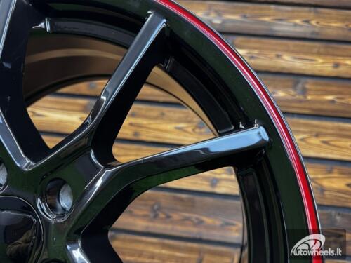 Ratlankis R17x7.5  5X114.3  ET  45  64.1  B1418  (IN5381)  Black+Red Line (BR)  For HOND  (K8)