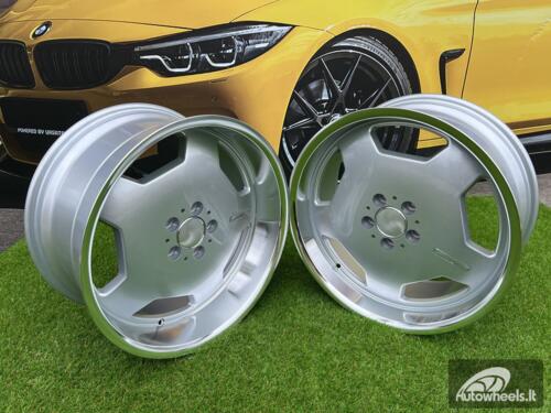 Ratlankis AMG Monoblock Aero Style II 19X8.5J 5X112 ET35 66.6 Silver with mirror machined lip Mercedes - Benz E, S, SL, CL W124 / W210 / W126 / W116 / W140 / R129 / C140 / 190