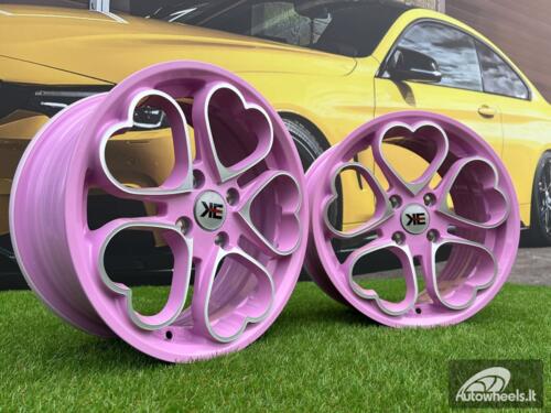 Ratlankis Heritage Kokoro Monoc heart style 15X6.5J 4X100 ET35 73.1 Pink with Diamond Cut face BMW E30, VW Golf/Jetta, Audi 80 B2 / Coupe B2 / Honda Civic / Mitsubishi Colt / JDM Cars