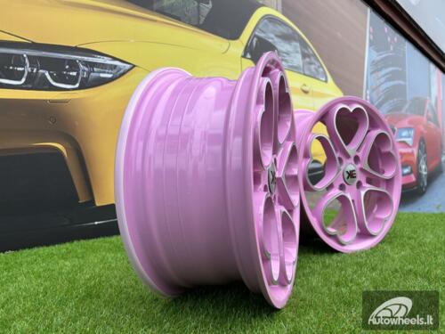Ratlankis Heritage Kokoro Monoc heart style 15X6.5J 4X100 ET35 73.1 Pink with Diamond Cut face BMW E30, VW Golf/Jetta, Audi 80 B2 / Coupe B2 / Honda Civic / Mitsubishi Colt / JDM Cars