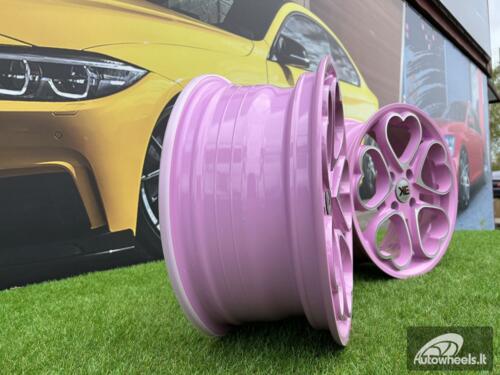 Ratlankis Heritage Kokoro Monoc heart style 15X6.5J 4X100 ET35 73.1 Pink with Diamond Cut face BMW E30, VW Golf/Jetta, Audi 80 B2 / Coupe B2 / Honda Civic / Mitsubishi Colt / JDM Cars