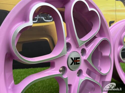 Ratlankis Heritage Kokoro Monoc heart style 15X6.5J 4X100 ET35 73.1 Pink with Diamond Cut face BMW E30, VW Golf/Jetta, Audi 80 B2 / Coupe B2 / Honda Civic / Mitsubishi Colt / JDM Cars