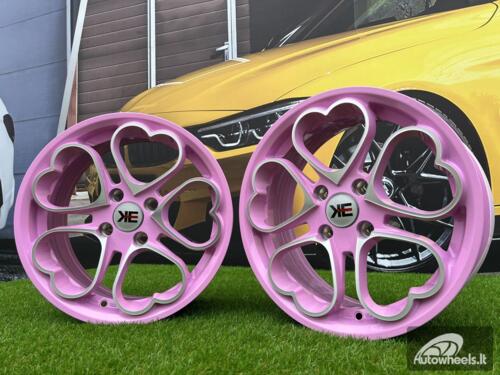 Ratlankis Heritage Kokoro Monoc heart style 15X6.5J 4X100 ET35 73.1 Pink with Diamond Cut face BMW E30, VW Golf/Jetta, Audi 80 B2 / Coupe B2 / Honda Civic / Mitsubishi Colt / JDM Cars