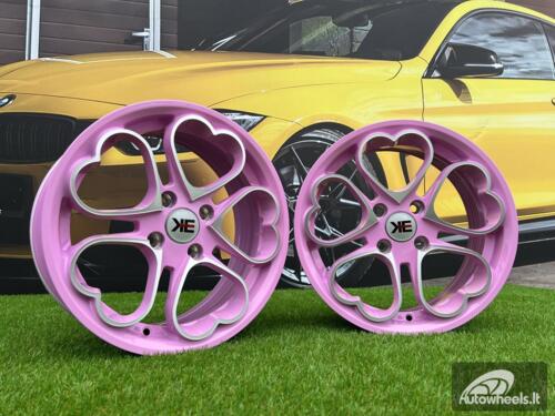 Ratlankis Heritage Kokoro Monoc heart style | R15X6.5J 4X100 ET35 73.1 Pink with Diamond Cut face BMW E30, VW Golf/Jetta, Audi 80 B2 / Coupe B2 / Honda Civic / Mitsubishi Colt / JDM Cars
