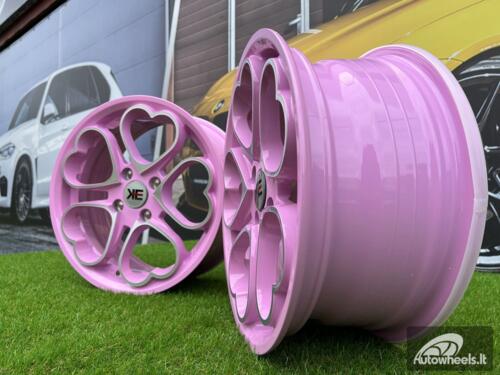 Ratlankis Heritage Kokoro Monoc heart style | R15X6.5J 4X100 ET35 73.1 Pink with Diamond Cut face BMW E30, VW Golf/Jetta, Audi 80 B2 / Coupe B2 / Honda Civic / Mitsubishi Colt / JDM Cars