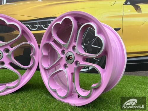 Ratlankis Heritage Kokoro Monoc heart style | R15X6.5J 4X100 ET35 73.1 Pink with Diamond Cut face BMW E30, VW Golf/Jetta, Audi 80 B2 / Coupe B2 / Honda Civic / Mitsubishi Colt / JDM Cars