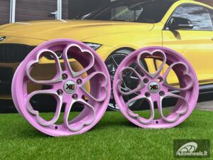 Ratlankis Heritage Kokoro Monoc heart style | R15X6.5J 4X100 ET35 73.1 Pink with Diamond Cut face BMW E30, VW Golf/Jetta, Audi 80 B2 / Coupe B2 / Honda Civic / Mitsubishi Colt / JDM Cars