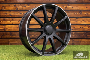 Ratlankis R20x8.5  5X112  ET  38  66.6  BK913  Black Half Matt+Polished Lip (BLHMPL)  For MER  (K2)  (Rear+Front)