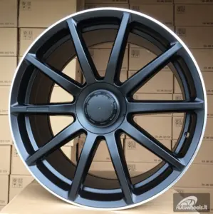 Ratlankis R20x8.5  5X112  ET  38  66.6  BK913  Black Half Matt+Polished Lip (BLHMPL)  For MER  (K2)  (Rear+Front)