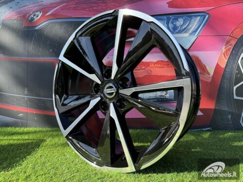 Ratlankis R18x7.5  5X114.3  ET  45  66.1  D1982  Black Polished (MB)  For NISS  (Z3+Z4)  (Qashqai NEW Model)