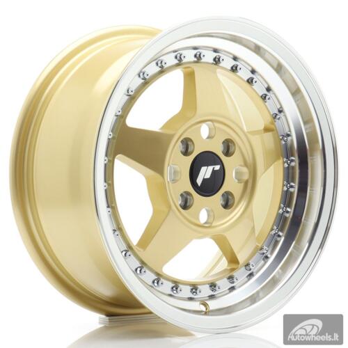 JR Wheels JR6 15x7 ET35 4x100 Gold w/Machined Lip