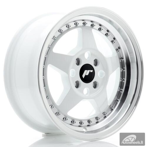 JR Wheels JR6 15x7 ET35 4x100 White w/Machined Lip