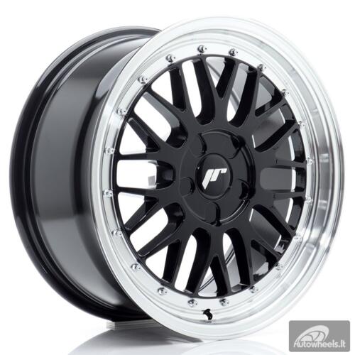 JR Wheels JR23 17x8 ET20-45 5H BLANK Gloss Black w/Machined Lip