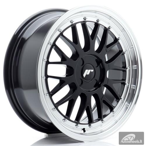 JR Wheels JR23 18x8 ET20-42 4H BLANK Glossy Black w/Machined Lip