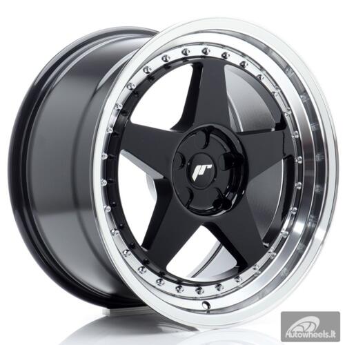 JR Wheels JR6 18x9 ET20-35 5H BLANK Gloss Black w/Machined Lip