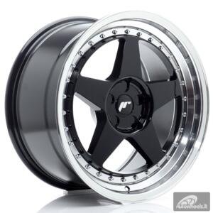 JR Wheels JR6 18x9,5 ET20-40 5H BLANK Gloss Black w/Machined Lip