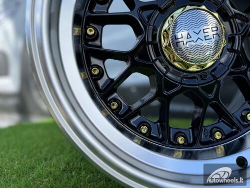 Ratlankis R17x8  10X112/120  ET  30  74.1  L1880  (HX025)  Black+Polished Lip (BLPL)  For HAXER  (P1)