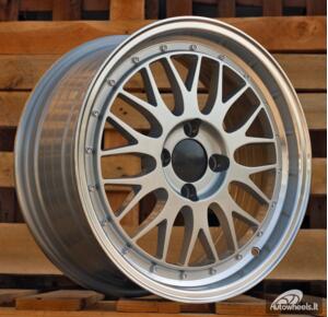 Ratlankis R16x7  4X100  ET  35  67.1  A1025  (3S215)  Silver+Polished Lip (SP)  For RACIN  (D4)  (HYBRID FORGED Style BBS)