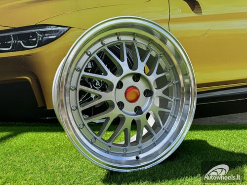Ratlankis R16x7  4X100  ET  35  67.1  A1025  (3S215)  Silver+Polished Lip (SP)  For RACIN  (L2+L4)  (HYBRID FORGED Style BBS)