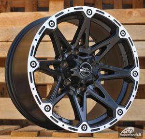 Ratlankis R17x8.5  6X139.7  ET  15  110.1  Y0139  Black Polished Half Matt (MBHM)  For 4X4  (K2)