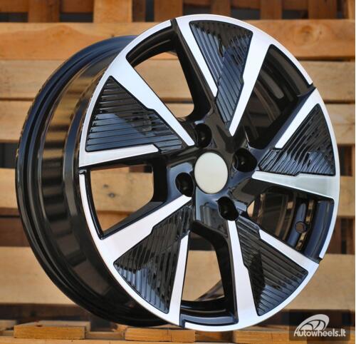 Ratlankis R16x6.5  4X108  ET  32  65.1  B5906F  Black Polished (MB)  For PEUG  (K2)  (Full Spokes)