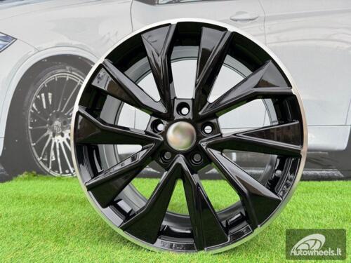 Ratlankis R17x7  5X112  ET  40  57.1  B5970  Black+Polished Lip (BLPL)  For SKODA  (R)