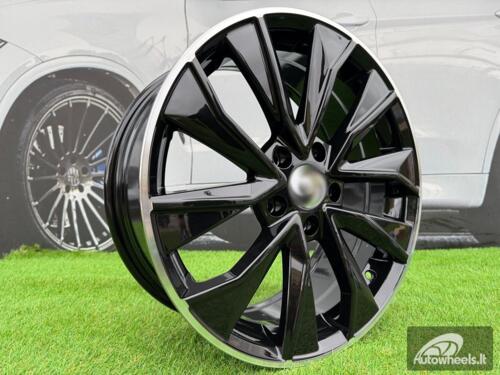 Ratlankis R17x7  5X112  ET  40  57.1  B5970  Black+Polished Lip (BLPL)  For SKODA  (R)