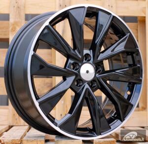 Ratlankis R17x7  5X112  ET  40  57.1  B5970  Black+Polished Lip (BLPL)  For SKODA  (R)