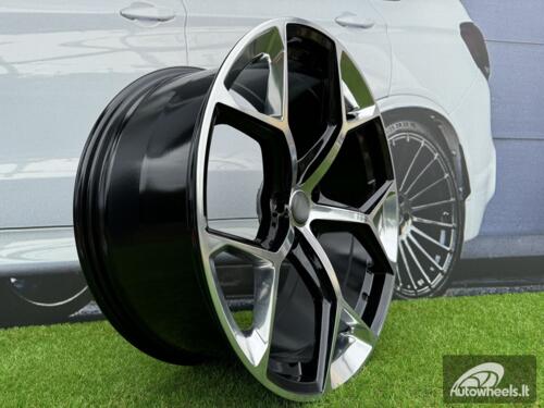 Ratlankis R19x8.5  5X112  ET  32  66.5  I5598  Silver Black Half Matt (SIBLHM)  For AUD  (P1)  (Black Polished Mirror Spokes)