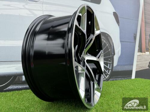 Ratlankis R19x8.5  5X112  ET  32  66.5  I5598  Silver Black Half Matt (SIBLHM)  For AUD  (P1)  (Black Polished Mirror Spokes)