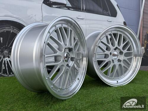 Ratlankis R19x8.5  5X120  ET  33  72.6  BK848  Silver+Polished Lip (SP)  For BMW  (K4+Z7)  (BBS Style Rear+Front)