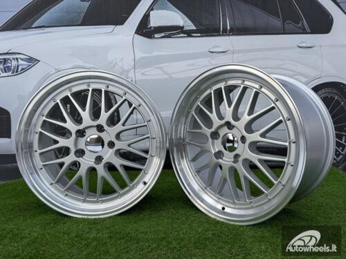 Ratlankis R19x9.5  5X120  ET  38  72.6  BK848  Silver+Polished Lip (SP)  For BMW  (K4)  (BBS Style Rear+Front)