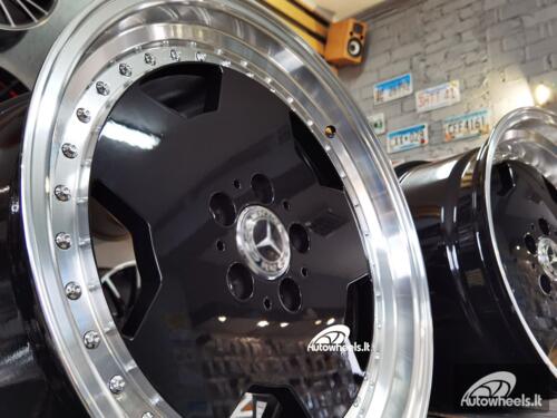 Ratlankis R17x8  5X112  ET  25  66.6  B5852  (BY1781)  Black+Polished Lip (BLPL)  For MER  (Z1)  (MONOBLOCK Style)