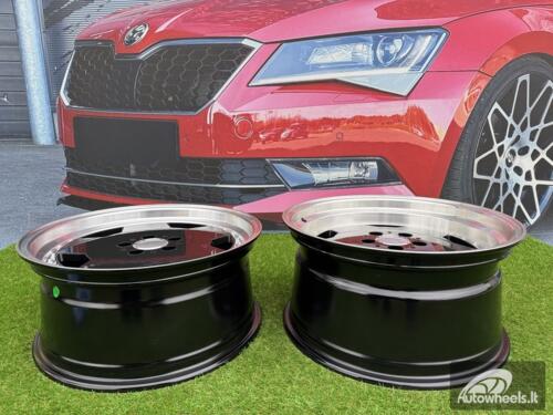 Ratlankis R17x8  5X112  ET  25  66.6  B5852  (BY1781)  Black+Polished Lip (BLPL)  For MER  (Z2)  (MONOBLOCK Style)
