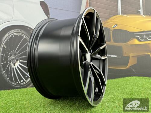 Ratlankis R19x9.5  5X112  ET  38  66.6  I5478  Black Polished Half Matt (MBHM)  For BMW  (P1+Z3)  (Rear+Front)