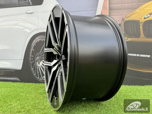 Ratlankis R20x8.5  5X112  ET  25  66.6  I5619  Black Polished Half Matt (MBHM)  For BMW  (P1)  (Rear+Front)