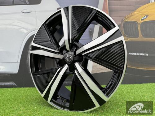 Ratlankis R17x7.5  5X108  ET  44  65.1  Y1187  (LU2402)  Black Polished (MB)  For PEUG  (R)  (NEW Design Carved Spokes)