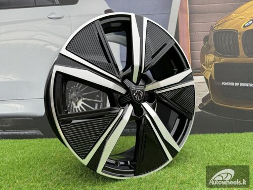 Ratlankis R17x7.5  5X108  ET  44  65.1  Y1187  (LU2402)  Black Polished (MB)  For PEUG  (R)  (NEW Design Carved Spokes)