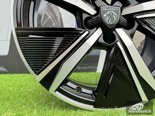 Ratlankis R17x7.5  5X108  ET  44  65.1  Y1187  (LU2402)  Black Polished (MB)  For PEUG  (R)  (NEW Design Carved Spokes)