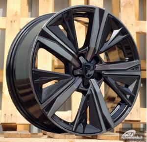 Ratlankis R17x7.5  5X108  ET  44  65.1  Y1187  (LU2402)  Black+Tinted Face (BLTF)  For PEUG  (P1)  (NEW Design Carved Spokes)